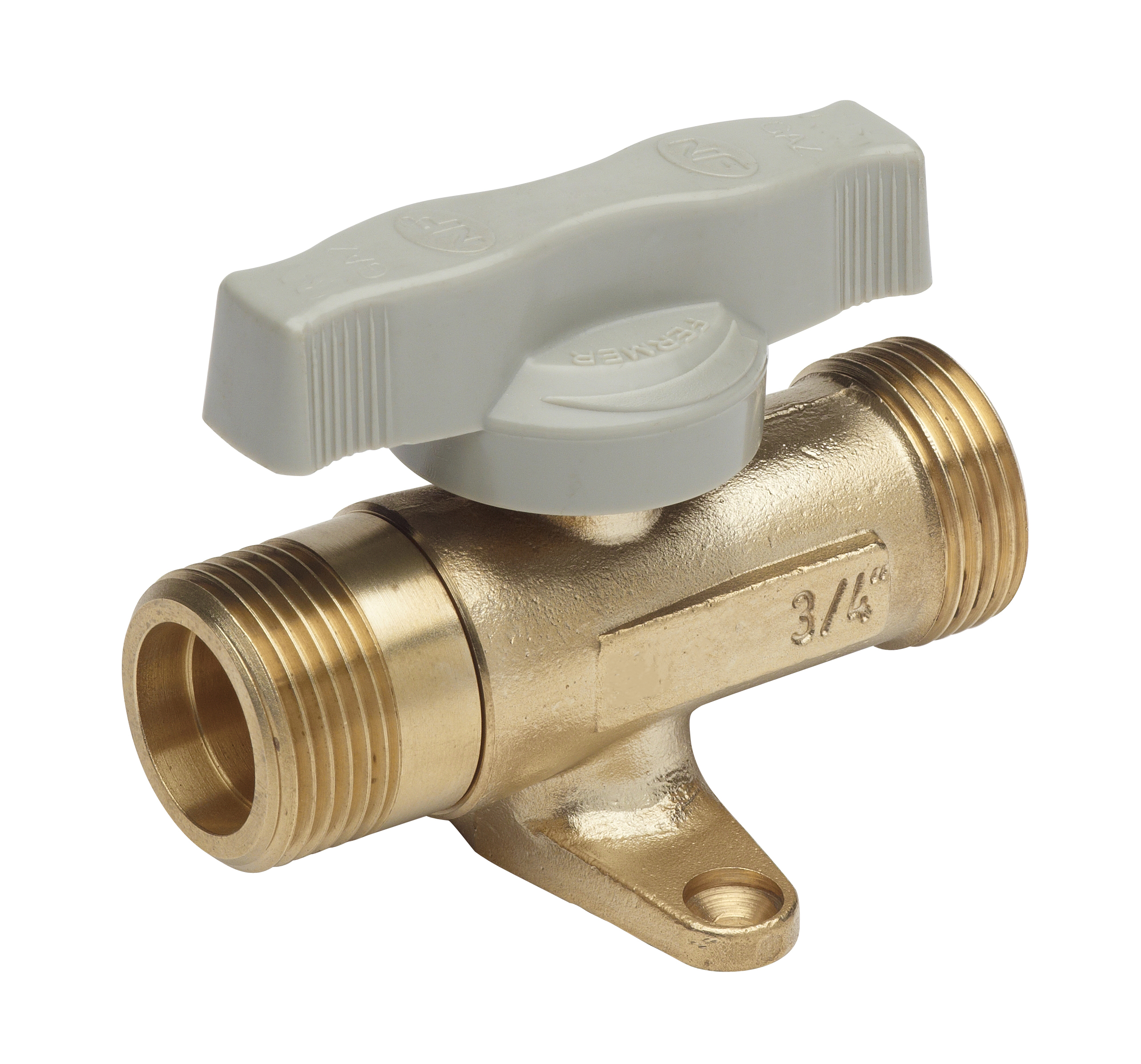 ROBINET GAZ M/M G 3/4" avec pattes install. Int. sachet -