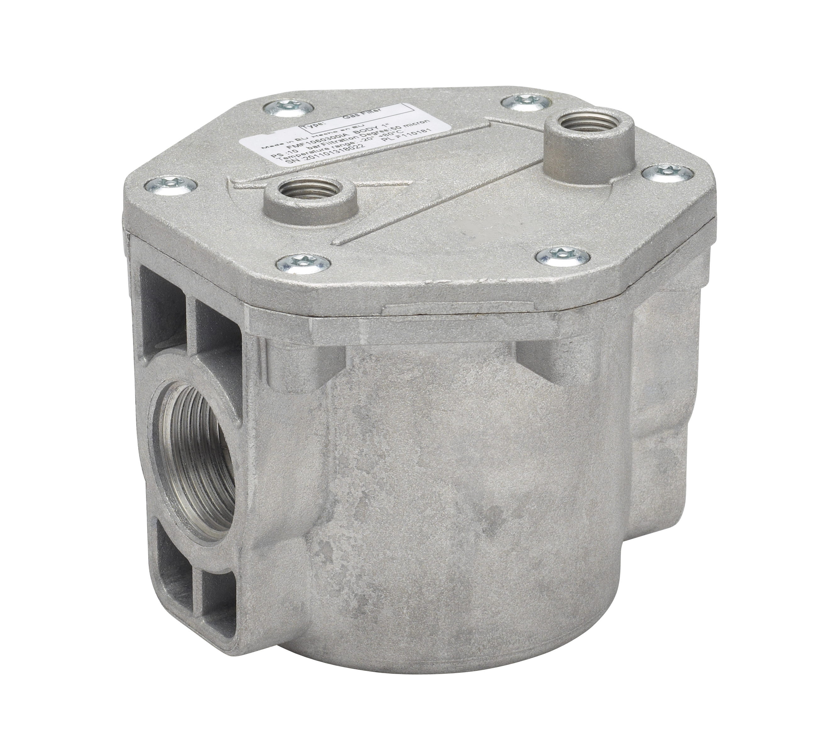 FILTRE GAZ DOUBLE FEMELLE G1" cylindrique - P. max 6bar boite